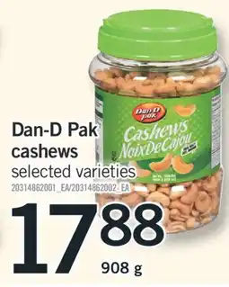 Fortinos DAN-D PAK CASHEWS, 908 g offer