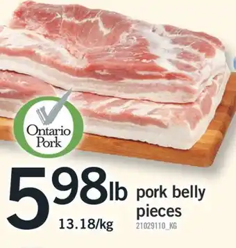 Fortinos PORK BELLY PIECES offer