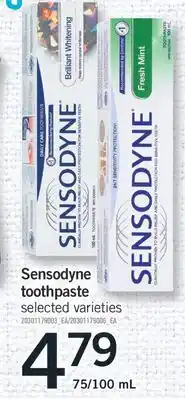 Fortinos SENSODYNE TOOTHPASTE, 75/100 mL offer