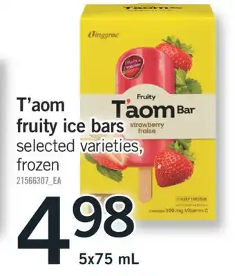 Fortinos T'AOM FRUITY ICE BARS, 5x75 mL offer