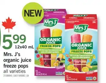 Fortinos MRS. J'S ORGANIC JUICE, 12X40 ML offer