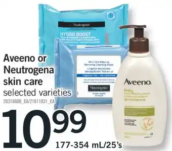 Fortinos AVEENO OR NEUTROGENA SKIN CARE, 177-354 mL/25's offer