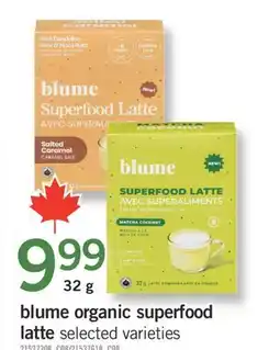 Fortinos BLUME ORGANIC SUPERFOOD LATTE, 32 G offer