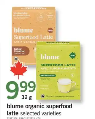 Fortinos BLUME ORGANIC SUPERFOOD LATTE, 32 G offer