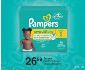 Fortinos PAMPERS SWADDLERS DIAPERS offer