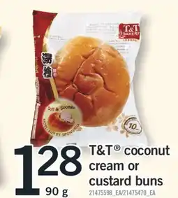 Fortinos T&T COCONUT CREAM OR CUSTARD BUNS, 90 g offer