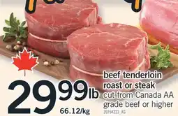 Fortinos BEEF TENDERLOIN ROAST OR STEAK offer