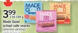 Fortinos MADE GOOD SCHOOL SAFE SNACKS, 110-150 G offer