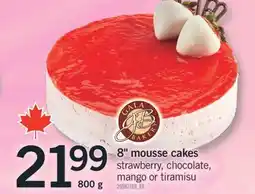 Fortinos 8 MOUSSE CAKES, 800 g offer