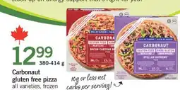 Fortinos CARBONAUT GLUTEN FREE PIZZA, 380-414 G offer