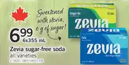 Fortinos ZEVIA SUGAR-FREE SODA, 6X355 ML offer