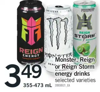 Fortinos MONSTER, REIGN OR REIGN STORM ENERGY DRINKS, 355-473 mL offer