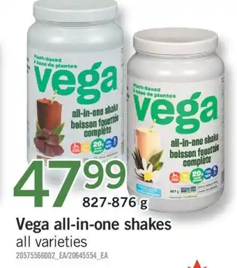 Fortinos VEGA ALL-IN-ONE SHAKES, 827-876 G offer