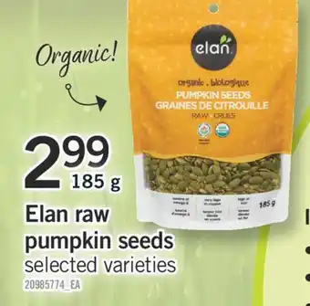 Fortinos ELAN RAW PUMPKIN SEEDS, 185 G offer