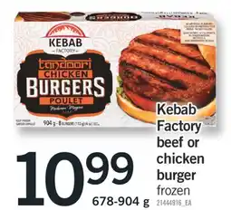 Fortinos KEBAB FACTORY BEEF OR CHICKEN BURGER, 678-904 g offer