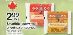 Fortinos SMARTBITE BUCKWHEAT OR QUINOA CRISPBREAD, 75 G offer