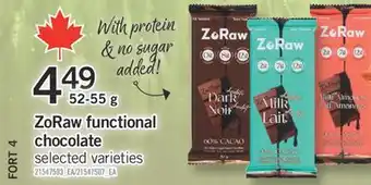 Fortinos ZORAW FUNCTIONAL CHOCOLATE CHOCOLATE, 52-55 G offer