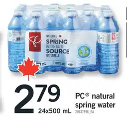 Fortinos PC NATURAL SPRING WATER, 24x500 mL offer