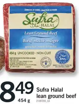 Fortinos SUFRA HALAL LEAN GROUND BEEF, 454 g offer