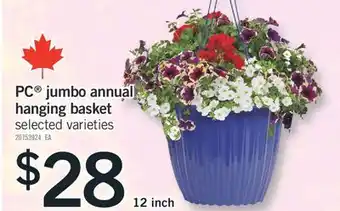 Fortinos PC JUMBO ANNUAL HANGING BASKET, 12 inch offer