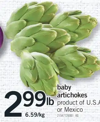 Fortinos BABY ARTICHOKES offer
