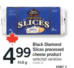 Fortinos BLACK DIAMOND SLICES PROCESSED CHEESE PRODUCT, 410 g offer
