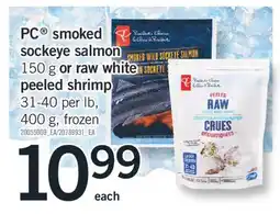 Fortinos PC SOCKEYE SALMON, 150 G OR RAW WHITE PEELED SHRIMP, 31-40 PER LB, 400 G offer