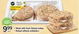 Fortinos CARAMELIZED ONION & PARSLEY TURKEY BURGER offer