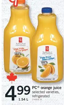 Fortinos PC ORANGE JUICE, 1.54 L offer