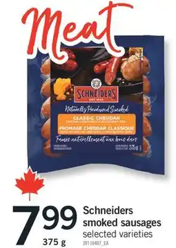 Fortinos SCHNEIDERS SMOKED SAUSAGES, 375 g offer