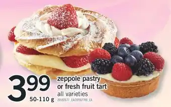 Fortinos ZEPPOLE PASTRY OR FRESH FRUIT TART, 50-110 g offer