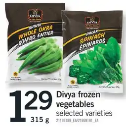 Fortinos DIVYA FROZEN VEGETABLES, 315 g offer