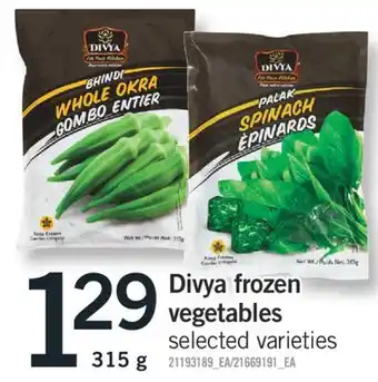 Fortinos DIVYA FROZEN VEGETABLES, 315 g offer