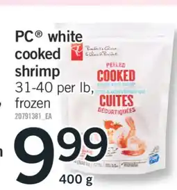 Fortinos PC WHITE COOKED SHRIMP, 31-40 per lb, 400 g offer