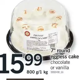 Fortinos 7 ROUND EGGLESS CAKE, 800 g/1 kg offer