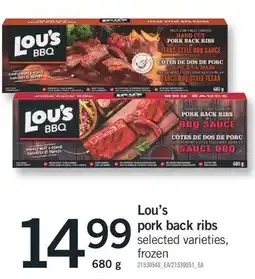 Fortinos LOU'S PORK BACK RIBS, 680 g offer