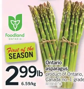 Fortinos ONTARIO ASPARAGUS offer