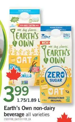 Fortinos EARTH'S OWN NON-DAIRY BEVERAGE, 1.75/1.89 L offer