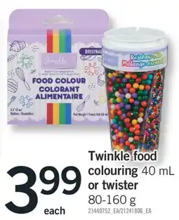 Fortinos TWINKLE FOOD COLOURING 40 ML OR TWISTER 80-160 G offer