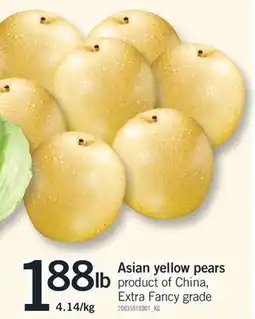 Fortinos ASIAN YELLOW PEARS offer