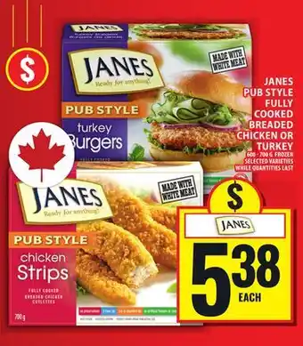 Food Basics JANES PUB STYLE FULLY COOKED BREADED CHICKEN OR TURKEY offer