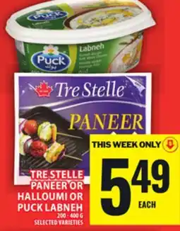 Food Basics TRE STELLE PANEER OR HALLOUMI OR PUCK LABNEH offer