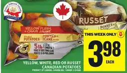 Food Basics YELLOW, WHITE, RED OR RUSSET CANADIAN POTATOES offer