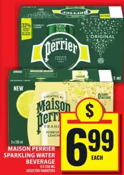 Food Basics MAISON PERRIER SPARKLING WATER BEVERAGE offer