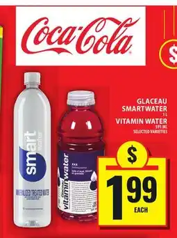 Food Basics GLACEAU SMARTWATER 1 L VITAMIN WATER 591 ML offer