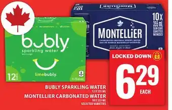 Food Basics BUBLY SPARKLING WATER OR MONTELLIER CARBONATED WATER offer