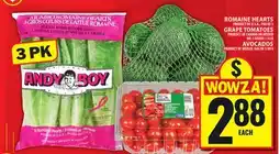 Food Basics ANDY BOY ROMAINE HEARTS OR GRAPE TOMATOES OR AVOCADOS offer