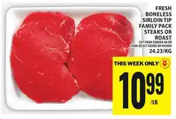 Food Basics FRESH BONELESS SIRLOIN TIP FAMILY PACK STEAKS OR ROAST offer