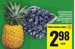 Food Basics GOLDEN RIPE PINEAPPLES OR BLUEBERRIES offer