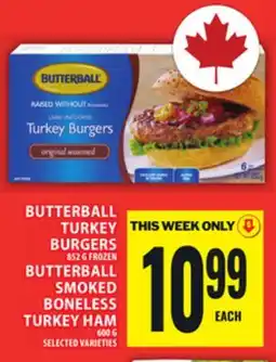 Food Basics BUTTERBALL TURKEY BURGERS OR BUTTERBALL SMOKED BONELESS TURKEY HAM offer
